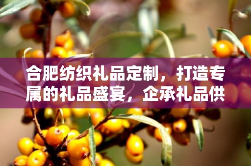 合肥纺织礼品定制，打造专属的礼品盛宴，企承礼品供应链助力品质升级