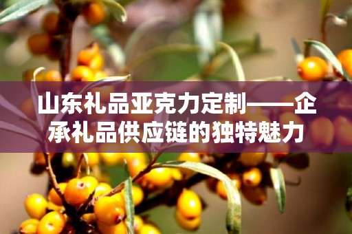 山东礼品亚克力定制——企承礼品供应链的独特魅力