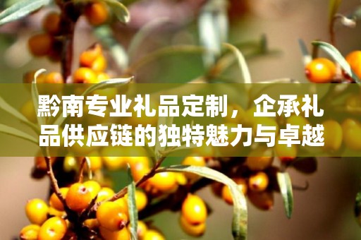 黔南专业礼品定制，企承礼品供应链的独特魅力与卓越服务