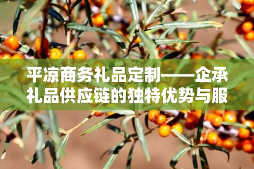 平凉商务礼品定制——企承礼品供应链的独特优势与服务体验