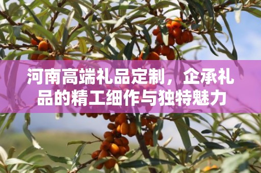 河南高端礼品定制，企承礼品的精工细作与独特魅力