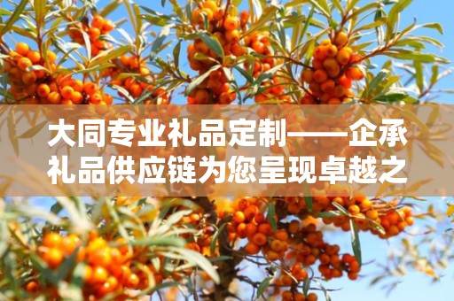 大同专业礼品定制——企承礼品供应链为您呈现卓越之选