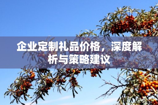 企业定制礼品价格，深度解析与策略建议